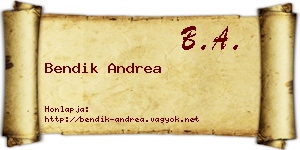 Bendik Andrea névjegykártya