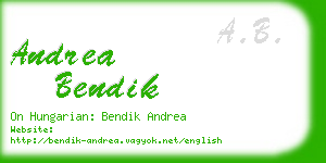 andrea bendik business card